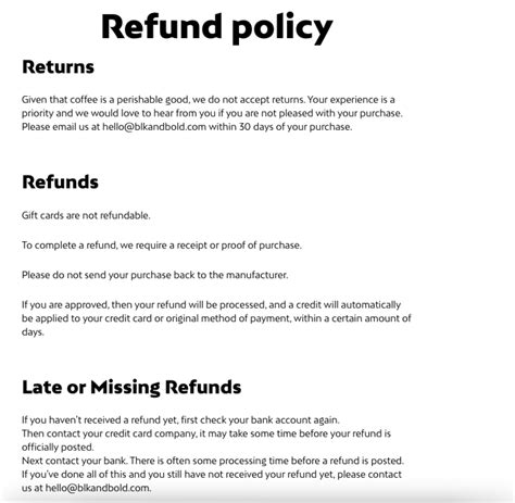 Return Policy, Returns, & Refunds .